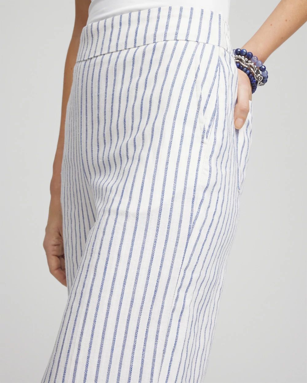 【BAON】[unisex] Banding Stripe Wide Linen PT - Linen 60 BAON】[unisex] Banding Stripe Wide Linen PT - Linen 60 BAON